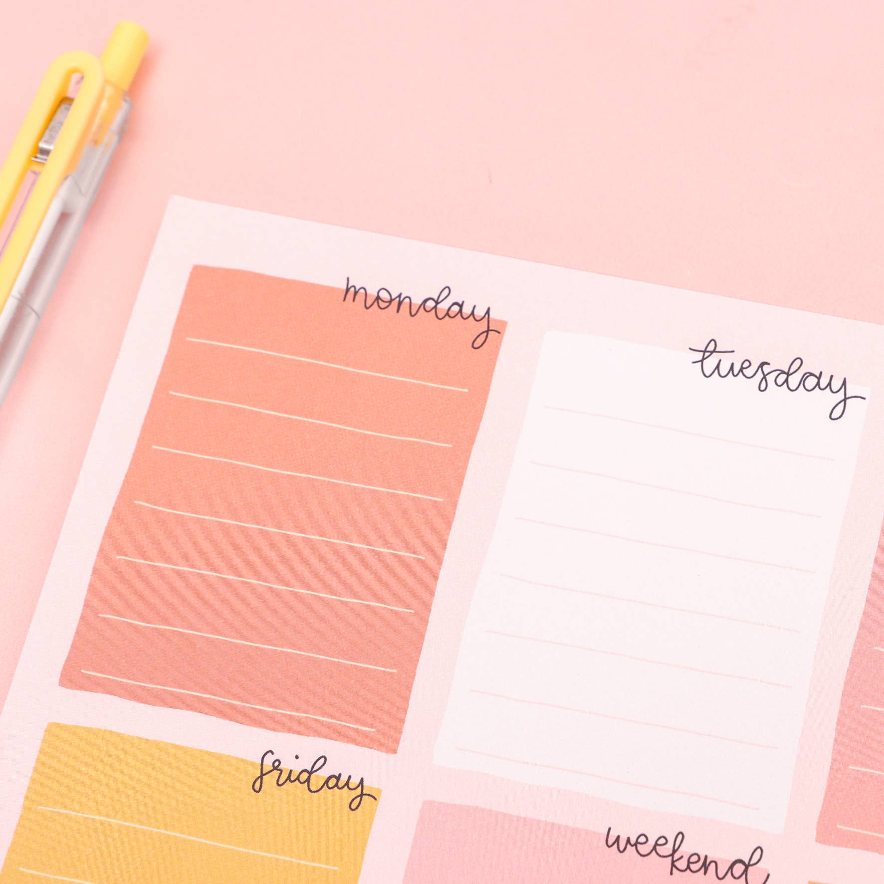 A5 notepad - week planner - candy