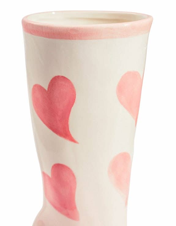 Large Hearts Heeled-Boot Ceramic Vase