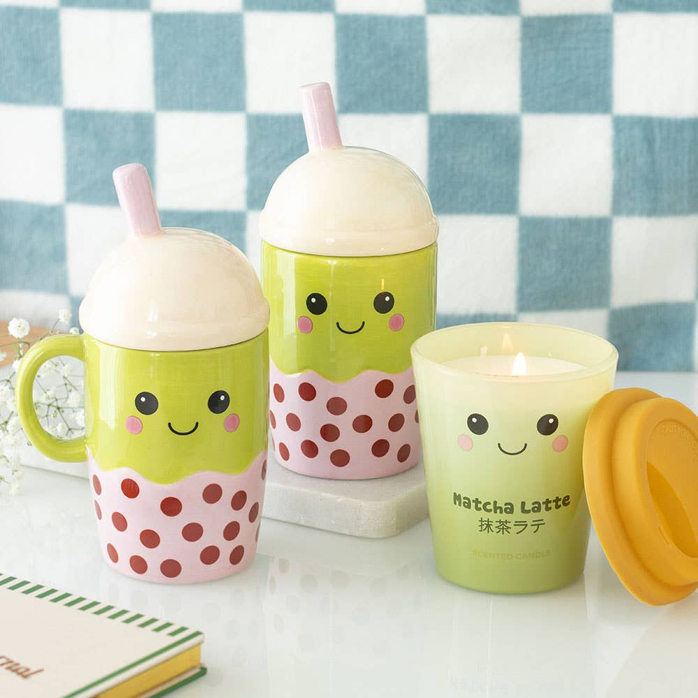 Kawaii Bubble Tea Lidded Mug