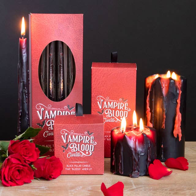 Set of 8 Gothic Vampire Blood Halloween Taper Candles