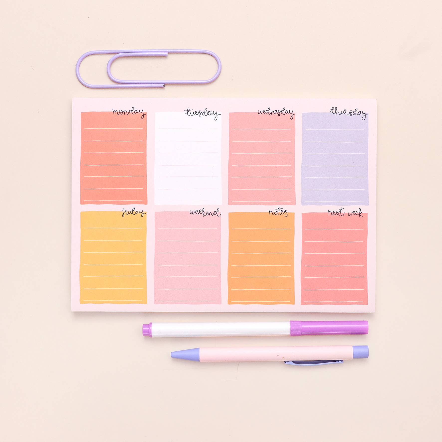 A5 notepad - week planner - candy
