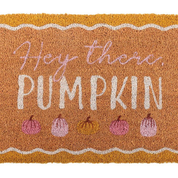 Natural Hey There Pumpkin Autumn Doormat