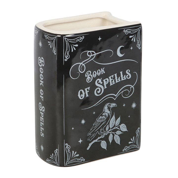 Book of Spells Gothic Halloween Book Shaped Vase