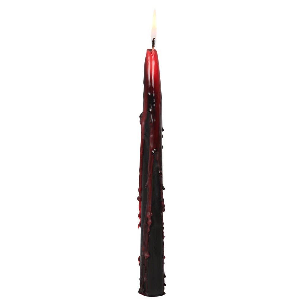 Set of 8 Gothic Vampire Blood Halloween Taper Candles