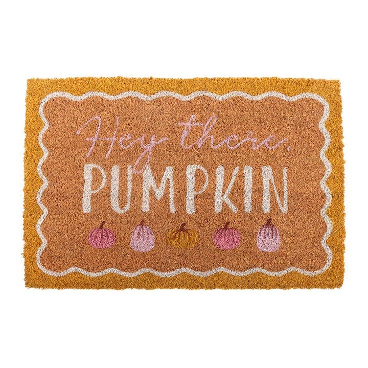 Natural Hey There Pumpkin Autumn Doormat
