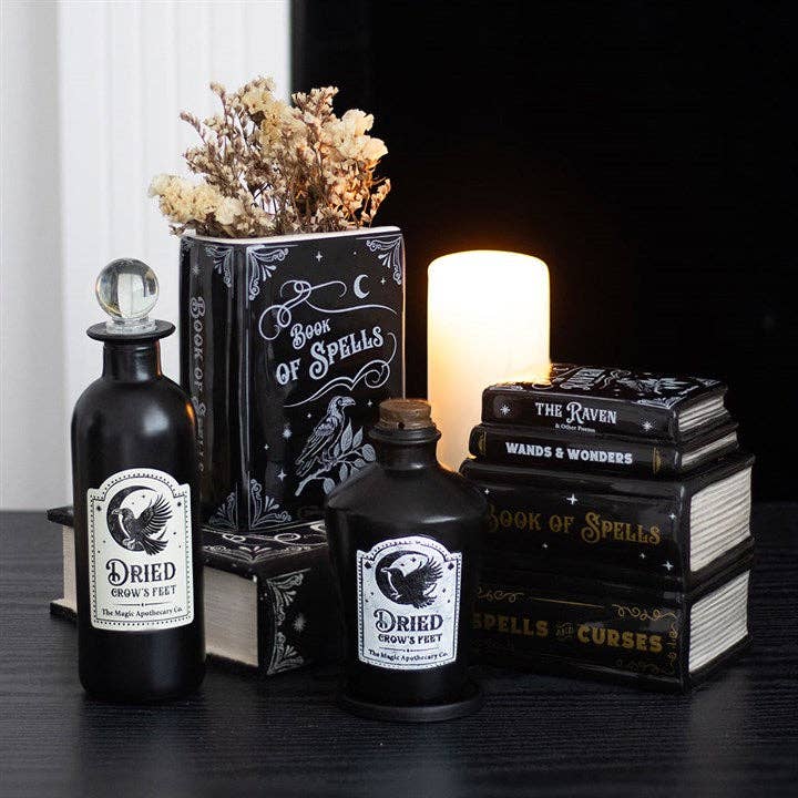 Book of Spells Gothic Halloween Book Shaped Vase