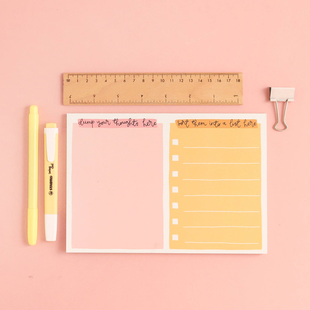 A5 notepad - organise your thoughts