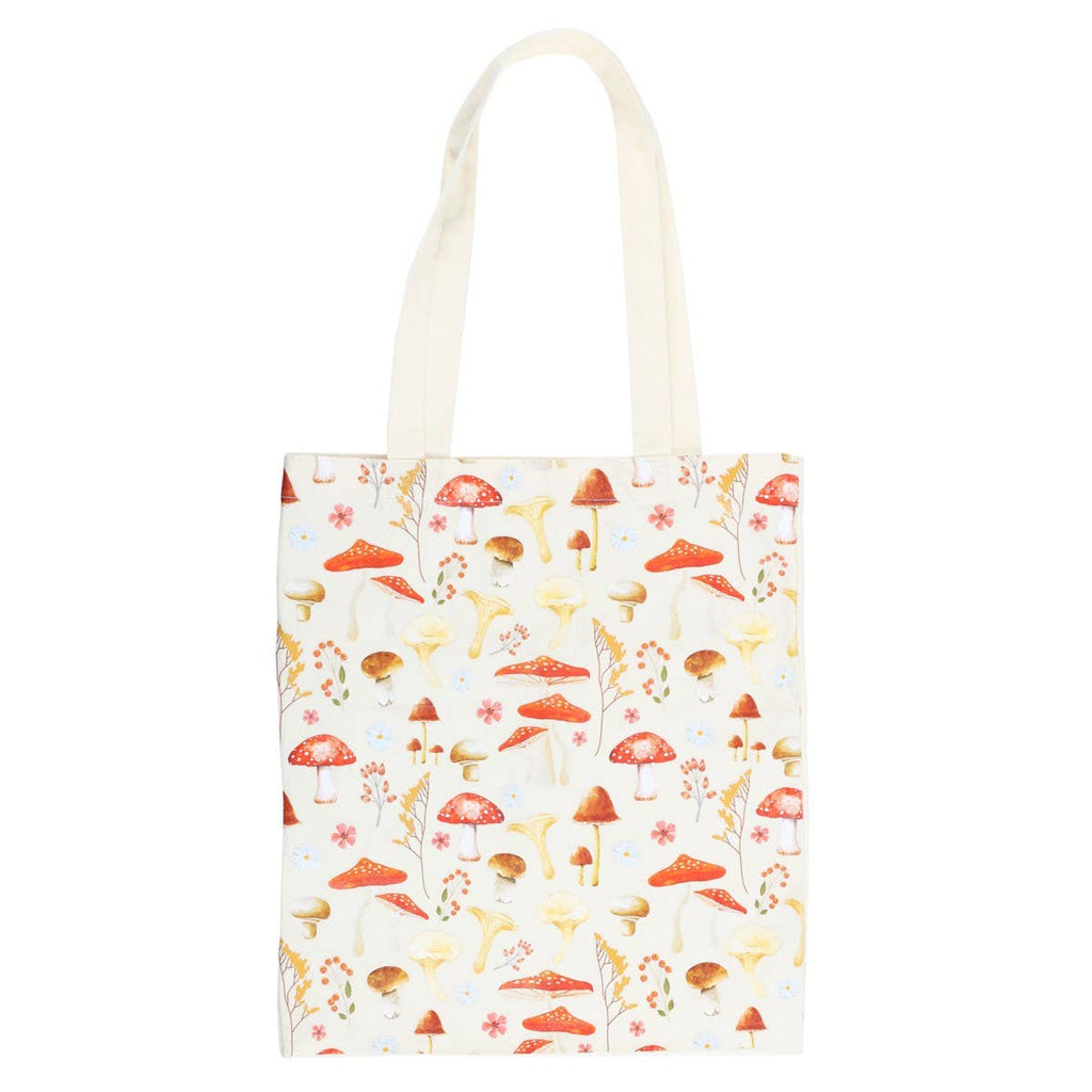 Mushroom Print Cotton Tote Bag