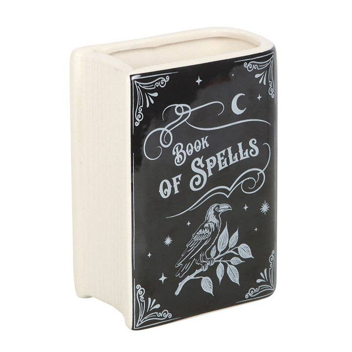 Book of Spells Gothic Halloween Book Shaped Vase