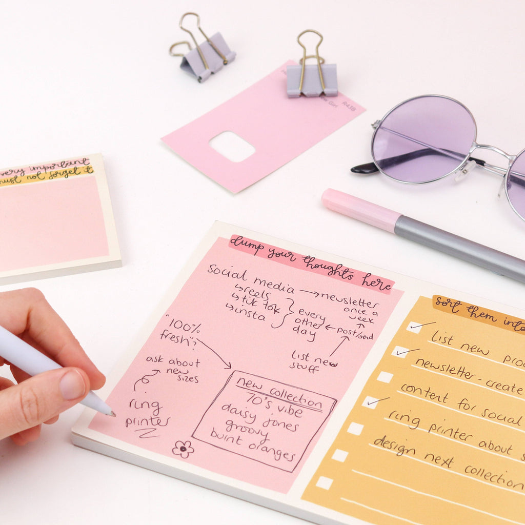 A5 notepad - organise your thoughts